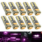 10X T10 Led Canbus W5w 168 921 Wedge Dome Map Plate Side Light Bulbs Purple Pink