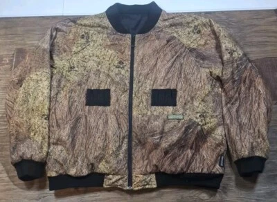VTG Lewis&Clark Reversible Full Zip Mossy Oak Thinsulate Camo/Black Bomber Sz XL - Image 1 of 4