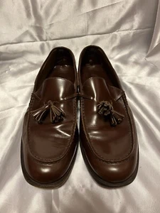 TOD'S Loafers Tassel Men Shoes Brown Leather Sz 9.5 US 10.5 - Picture 1 of 13