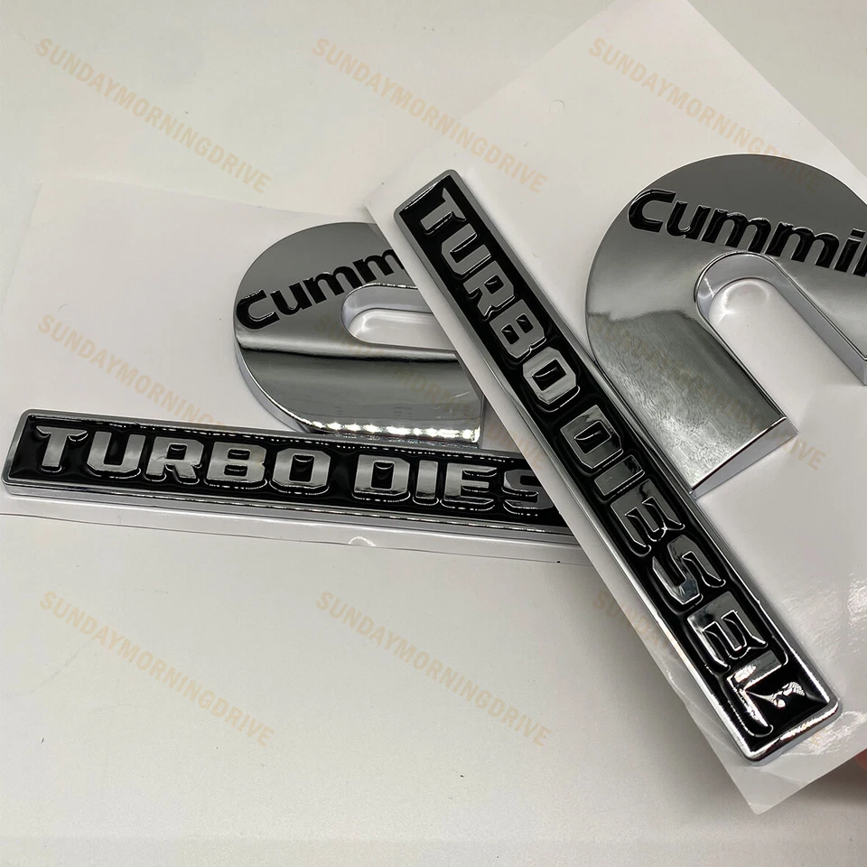 2X Cummins Turbo Diesel Emblems For RAM 2500 3500 Fender Nameplates 55078116AA Foto 1 de 4