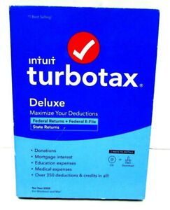 Intuit TurboTax Deluxe 2020 Federal Return Efile for Windows/Mac