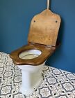 solid dark oak traditional throne style toilet seat