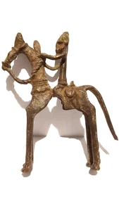 Frühes Dogon Bronze Pferd und Reiter mit Speer - Bild 1 von 16