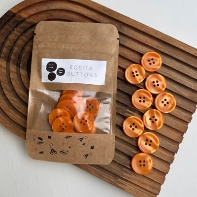 20mm 4-Hole Resin Buttons ? 10 Pcs | Shiny Sewing Buttons for Coats, Shir - Image 1 of 4