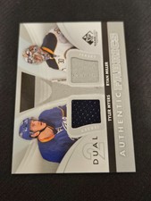 2014-15 UD SP GAME USED TYLER MYERS RYAN MILLER DUAL AUTHENTIC FABRICS JERSEY