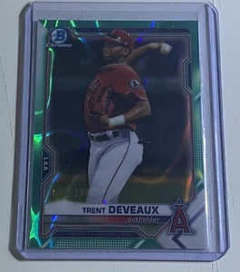 Trent Deveaux 2021 Bowman Draft Chrome Aqua Lava Refractor /199 #BDC-133 Angels - Picture 1 of 1