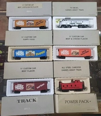 Gaines Gravy Train Custom EMD F9 Diesel HO Train Set Complete Bachmann - Image 1 of 3