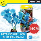 Aqua One Bettascape Blue Fan Palm Plastic Plant - 14Cm (28357)