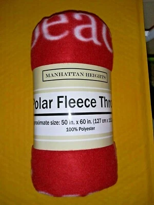 RED /Peace/Love/Joy/Stars Theme Polar Blanket 50"x 60" by Manhattan Heights - Image 1 of 4