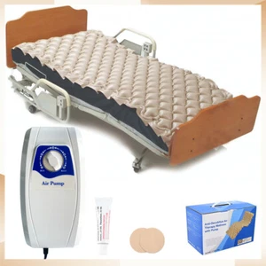 Hospital Bed Alternating Air Pressure Mattress Pad Quiet Pump Relieve Bedsore - Picture 1 of 17