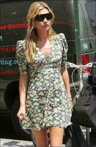 KATE MOSS TOPSHOP RARE RETRO BOHO PANSY COTTON DRESS UK 6 EU 34 US 2 XS BNWT - Picture 1 of 12