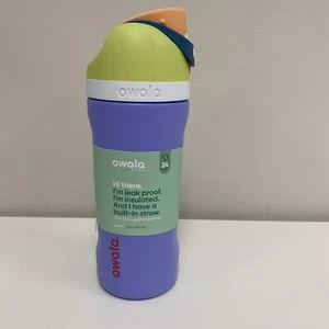 Owala 16oz Kids' FreeSip Stainless Steel Water Bottle - Retro Boardwalk - Picture 1 of 4