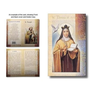 Saint Teresa of Avila Biography Card 80 x 135mm Folded, Gold Foiled - Picture 1 of 1