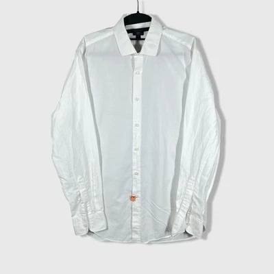 Camisa de vestir J Crew Ludlow abotonada para hombre M blanca 120s 2 capas preppy formal Foto 1 de 4