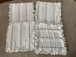 Set 4 tovaglioli Anthropologie Home Tully nuovi senza etichette 100% cotone 23” quadrati neutri - Foto 1 di 8