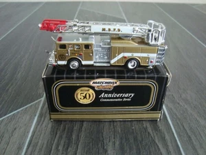 Matchbox 50th Anniversary Gold Fire Engine Seagrave Meanstick 2001  EXCELLENT - Picture 1 of 5