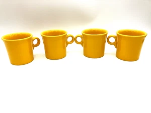 Set of 4 Vintage Yellow Fiestaware Mugs 3.5" tall Excellent Condition 1969-72? - Picture 1 of 7