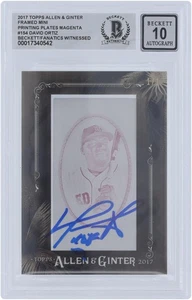 David Ortiz Red Sox Signed 2017 Topps Allen & Ginter #154 1/1 BAS 10 Card w/Insc - Picture 1 of 2