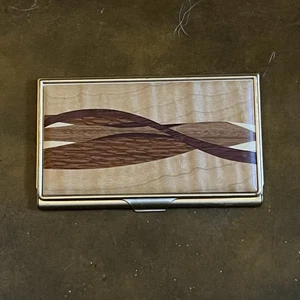 Davin & Kesler Business Card Case - Solid Brass & Wood - Picture 1 of 9