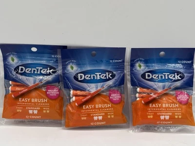 DenTek STANDARD Easy Brush Interdental Cleaners Fresh Mint Flavor 12 Ct -3 PACKS - Image 1 of 3