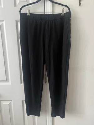 Eileen Fisher Women's Size L Black Pull-On Straight Leg Pants With Pockets - Image 1 of 4