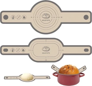 2 PCS Silicone Bread Sling Mats Oval & Round Nonstick Dutch Oven Sourdough - Picture 1 of 5