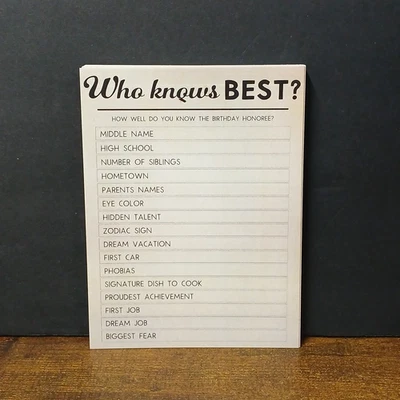 Who Knows You Best? Birthday Party Game, 22ct - Изображение 1 из 2