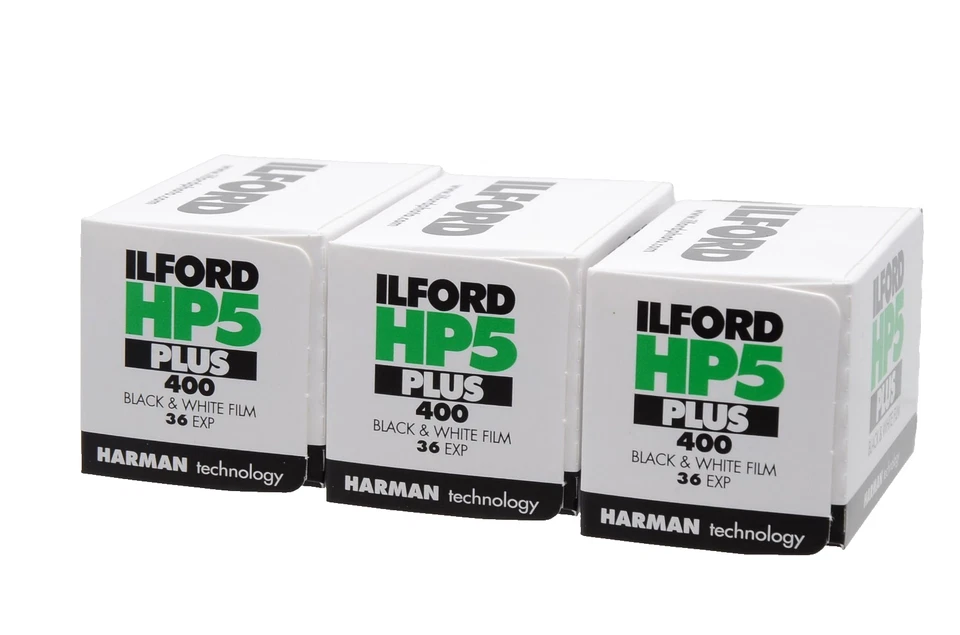 Ilford HP5 35mm Plus 400 ISO Black & White Camera film 36 exp. Pack of 3 B+W - Image 1 of 1