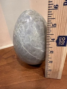 Large Polished Stone Egg Gray With White Veining - Picture 1 of 7