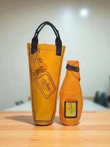 Veuve Clicquot kleine Einkaufstasche Geschenktüte & Champagner Flaschenträgerhülle - Bild 1 von 12