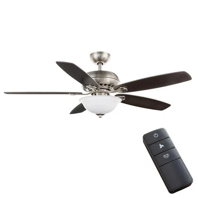 Southwind II 52 in. LED Indoor Brushed Nickel Ceiling Fan with Light Kit and Rem - Image 1 of 4