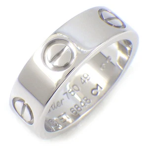 Cartier Ring Love Classic Model MM B4084749 Wedding Bnad Vis 750WG #49 US4.75 - Picture 1 of 8
