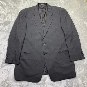 Armani Collezioni Neiman Marcus Men's Gray Pinstripe Wool Blazer Italy Size 46L - Picture 1 of 13