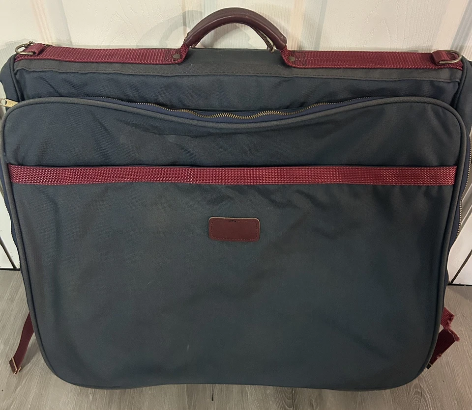 Bolso Boyt Garment Vintage - color azul marino - cuero, hecho en Iowa, EE. UU.  Foto 1 de 4