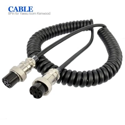 8 Pin Microphone Extension Cable For YAESU ICOM KENWOOD Radio Female to Female - Image 1 of 4