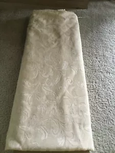 Fabric Home Decor Solid Beige Brown Color with Tonal Vines 55" Wide 90" Long - Picture 1 of 9
