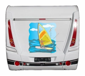 Autoaufkleber Decal Laptop Farbe bunt I187 Windsurfen 95cm - Bild 1 von 7