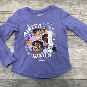 Officially Licensed Disney Encanto Sister Goals Long Sleeve Purple Tee Size 4 - Picture 1 of 3
