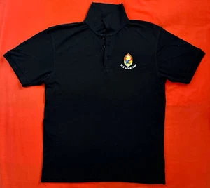 INS Leviathan IDF Israel Israeli Submarine - Polo Black Short Sleeve Shirt Sz L - Picture 1 of 6