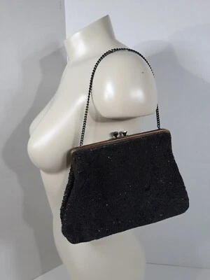 复古钱包花卉串珠,手工制作,西德 — 第 1/4 张图片