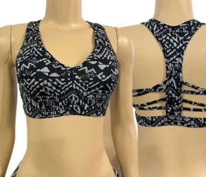 Reggiseno sportivo Victorias Secret foderato con spalline schiena nero grigio piccolo nuovo - Foto 1 di 5
