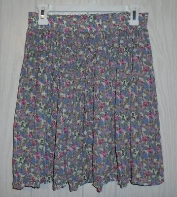 Falda Floral Corta Oscilante Poliéster Via Max -PEQUEÑA- Cintura Elástica De Colección Usada en Excelente Condición Foto 1 de 4