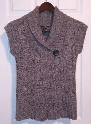 WILLI SMITH Women's Cardigan Sweater Size S Brown Cable Knit 1 Button Dressy EUC - Image 1 of 4