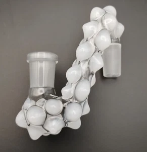 Adattatore attacco a discesa in vetro bianco latte 14 mm - Foto 1 di 6