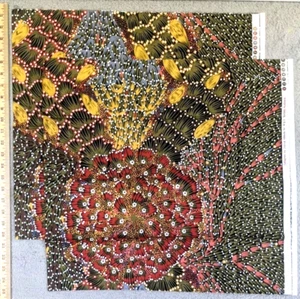 2 pc Lot 1/2 yd Each Bush Banana Australian Aboriginal Cotton Fabric MS Textiles - Imagen 1 de 7