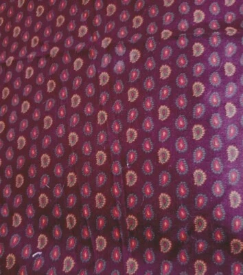 Vntg Sewing Fabric Concord Kesslers Plum Paisley Calico Cotton 1.2yd +scrapx45" - Image 1 of 4