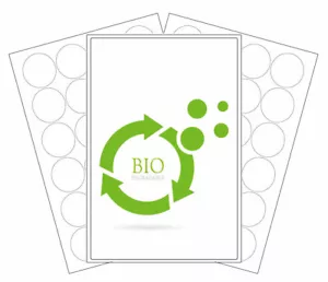 Round Biodegradable Printer Labels | A4 Compostable Stickers | Certified Home - Picture 1 of 10