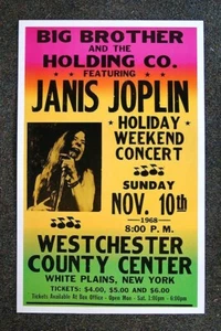 Janis Joplin Poster 1968 Concert Music Collectible - Picture 1 of 1