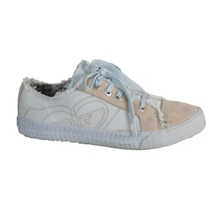 Roxy Womens Trainers Blue Pale Beige Canvas Low Top size UK 6.5 US 9 - Picture 1 of 21