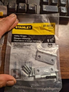 STANLEY 1 1/2 INCH (38 MM) UTILITY HINGES, 81-9054, NEW IN SEALED PACKAGE - Picture 1 of 4